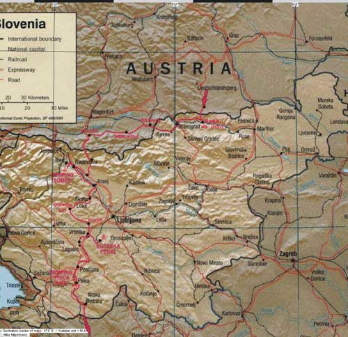 Do Albanii 2009 - trasa przez Słowenię