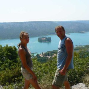 Do Albanii 2009 - klasztor na wyspie, Visovac w Parku Narodowym Krka