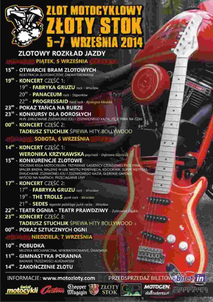 Zlot Motocyklowy 05-07.09.2014 – Złoty Stok