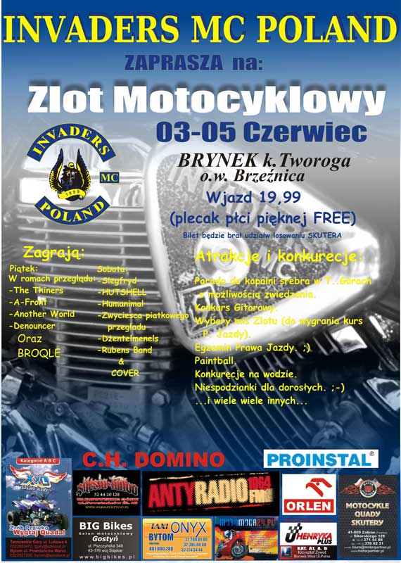 Zlot motocyklowy Invaders MC Poland
