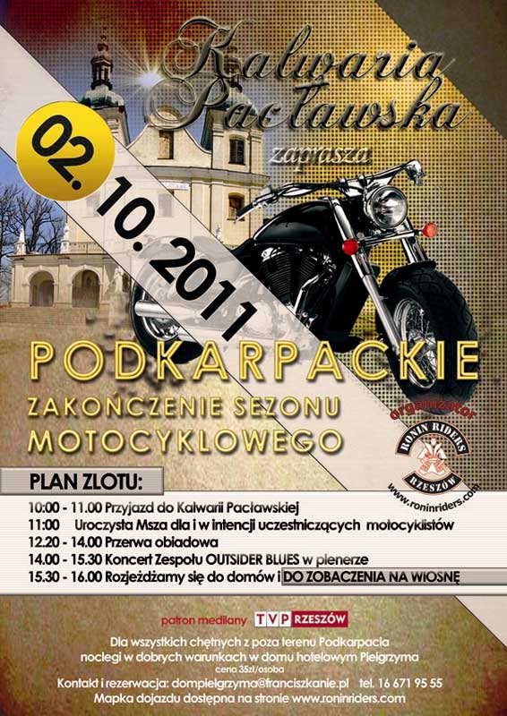 Podkarpackie zakończenie sezonu motocyklowego - Kalwaria Pacławska